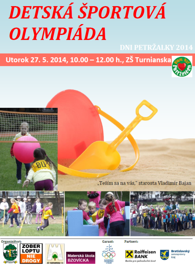 Plagát Detskej športovej olympiády, zdroj: petrzalka.sk